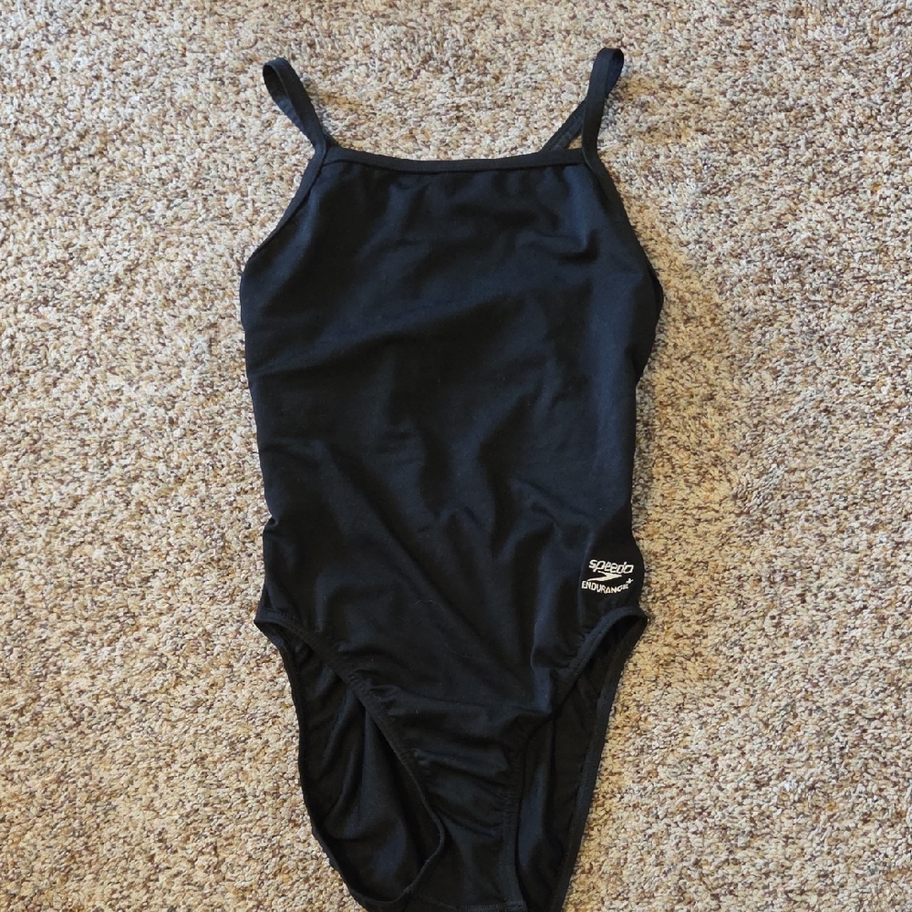 Women's Speedo Classic Black One-Piece Swimsuit Size 6/32